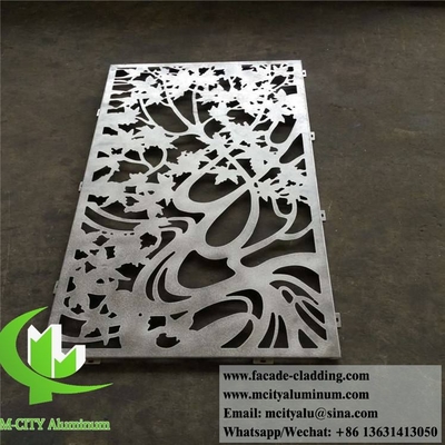 Pantalla de metal arquitectónico con patrones de corte por láser de chapa de aluminio de 3 mm Panel antirruja