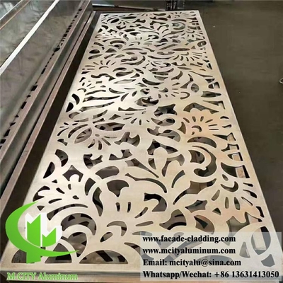 Pantalla de metal arquitectónico con patrones de corte por láser de chapa de aluminio de 3 mm Panel antirruja