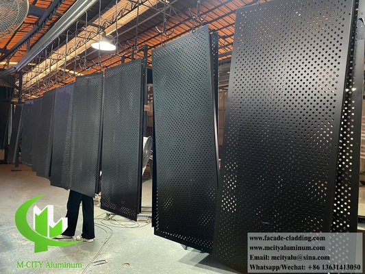 3 mm de hoja de aluminio perforada en polvo recubierto de negro arquitectónico para la decoración de edificios
