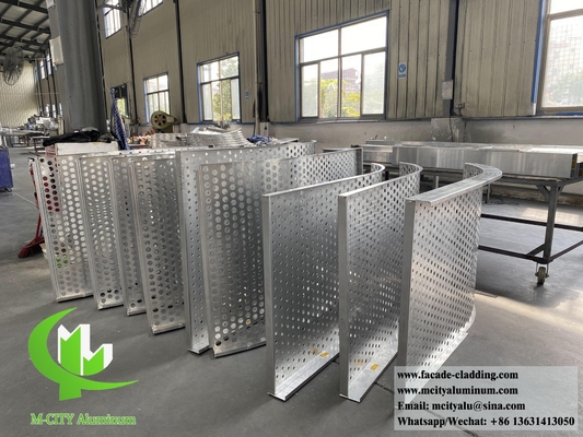 Plancha de aluminio de revestimiento de metal perforado con patrón perforado para decoración exterior del sistema de fachadas