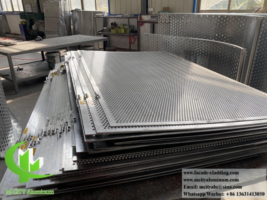 Plancha de aluminio de revestimiento de metal perforado con patrón perforado para decoración exterior del sistema de fachadas