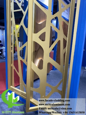 Hojas de aluminio de pantalla metálica cortada por láser CNC con patrones para revestimiento de paredes y techos