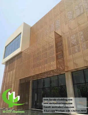 Paneles de pantalla metálicos de malla de aluminio perforada para fachadas de paredes