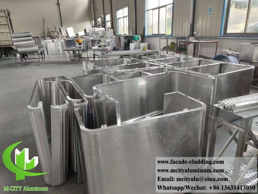 Sistema de fachada de chapa de aluminio de revestimiento metálico externo de 3 mm recubierto en polvo