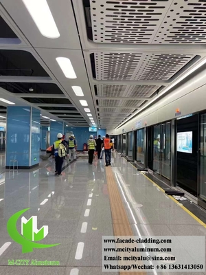 Techo metálico perforado Plata de aluminio Pantalla de metal PVDF Revestimiento Akzo Nobel