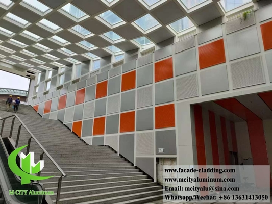 Techo metálico perforado Plata de aluminio Pantalla de metal PVDF Revestimiento Akzo Nobel