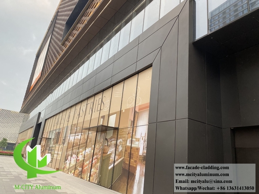 Panel de pared metálico fachadas de aluminio revestimiento decoración exterior PVDF color marrón