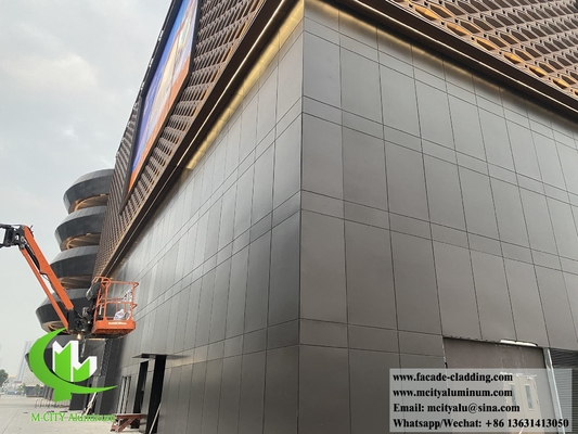 Panel de pared metálico fachadas de aluminio revestimiento decoración exterior PVDF color marrón