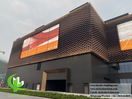 Panel de pared metálico fachadas de aluminio revestimiento decoración exterior PVDF color marrón