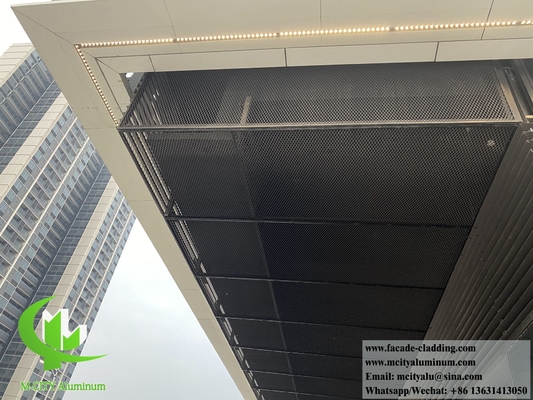 Maquillaje metálico perforado de aluminio de malla expandida para decoración de techos exteriores