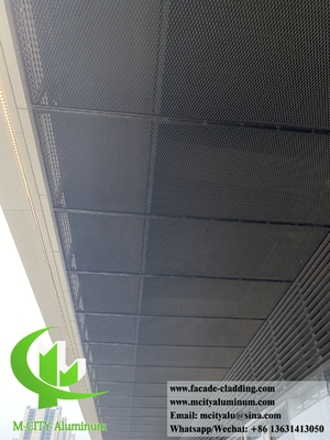 Maquillaje metálico perforado de aluminio de malla expandida para decoración de techos exteriores