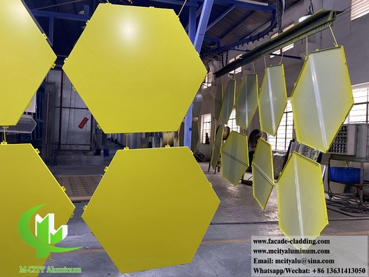 Paneles de metal Hexágono de aluminio para fachada revestimiento de la decoración de la pared
