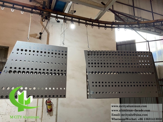 Hoja de aluminio gris revestida con polvo de pantalla metálica perforada para revestimiento de paredes