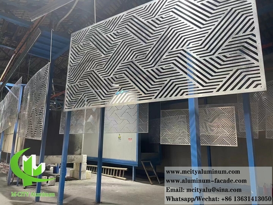 Arquitectónico Laser Cut Metal Screen Aluminio para la decoración de edificios fachada de techo