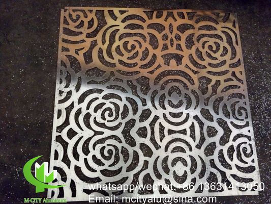 Buen precio 2.5mm Diseño de Rose Laser Cut Panel de aluminio en polvo recubierto para revestimiento de paredes y fachada en línea