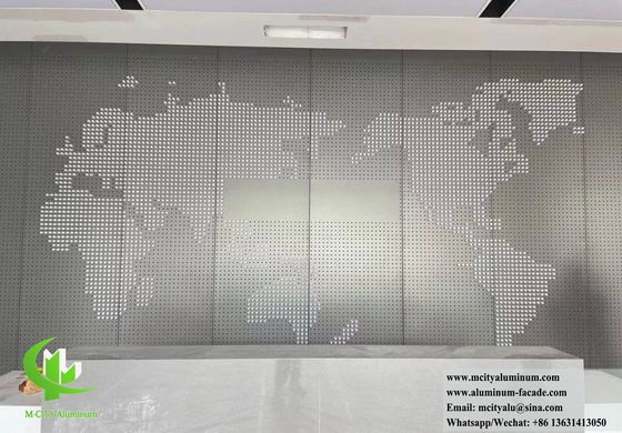 Buen precio Panel de aluminio perforado con recubrimiento en polvo para revestimiento de fachada cortado con láser de tamaño personalizable en línea
