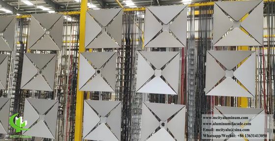 Buen precio Panel de revestimiento de aluminio 3D con diseño de fachada personalizado y perforación de agujeros redondos en acabado recubierto de polvo en línea