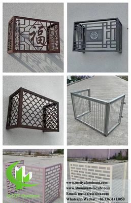 Buen precio Cubierta de aire acondicionado de aluminio con recubrimiento en polvo con patrón cortado con CNC y tamaño máximo de 1600x4000 mm para protección de bomba de calor en línea