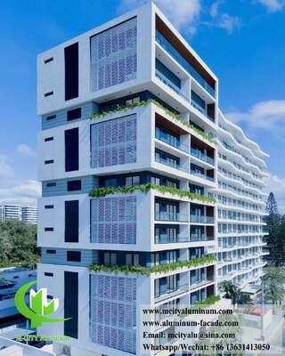 Buen precio Tamaño personalizado 3003 Aluminio de aleación en polvo revestido con panel de fachada de aluminio perforado para revestimiento de paredes en línea