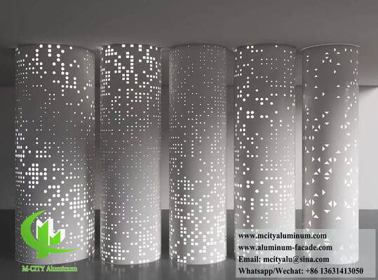 Buen precio Revestimiento de columnas de aluminio fabricado a medida con diseños perforados y con recubrimiento en polvo para sistemas de fachadas arquitectónicas en línea