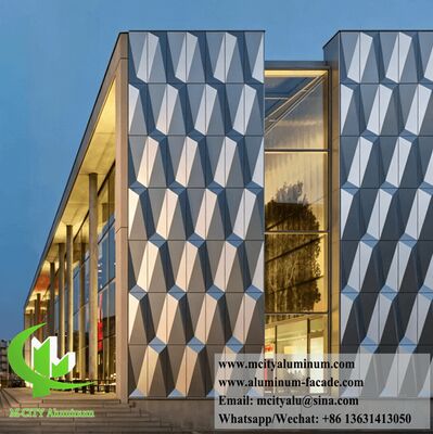 Buen precio Arquitectónico 3D Geométrico de Aluminio de fachada de revestimiento de los paneles. Custom PVDF Fabricante de revestimiento de pared de metal sólido en línea