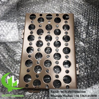 Buen precio Panel de fachada de aluminio perforado con recubrimiento en polvo de 3 mm de espesor y colores RAL personalizables para revestimiento de paredes en línea