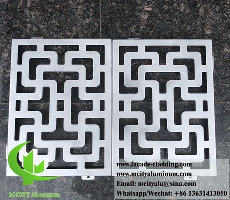Buen precio Panel decorativo de aluminio con recubrimiento en polvo y diseño perforado, tamaño personalizado 1000x2000mm para revestimiento de fachadas en línea