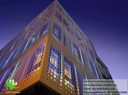 Buen precio Panel de fachada de aluminio perforado con recubrimiento en polvo 1200x2400mm corte láser CNC para fachadas de edificios en línea